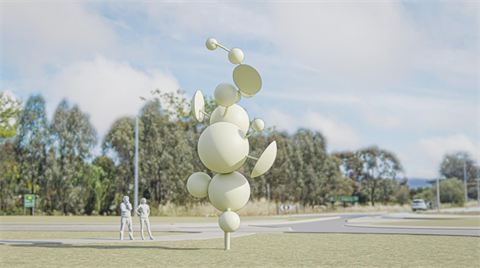 bubbles in the landscape sculpture render image